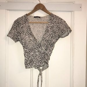 Rae Brandy Melville Wrap Tie Leopard Print